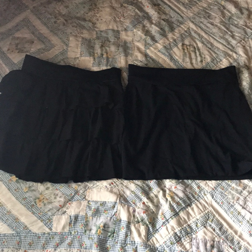 Two adorable girls skirts